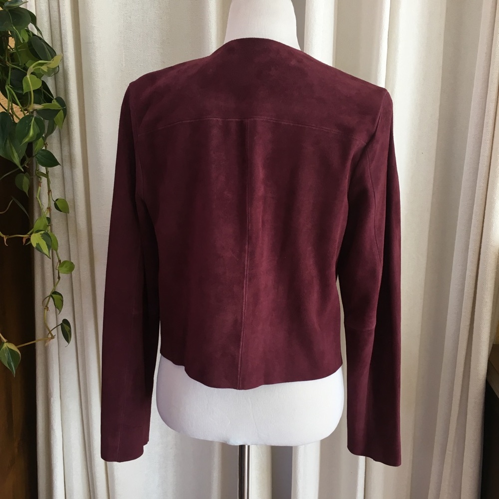 Kate Spade Burgundy Suede Jacket Medium New! - Picture 5 of 8